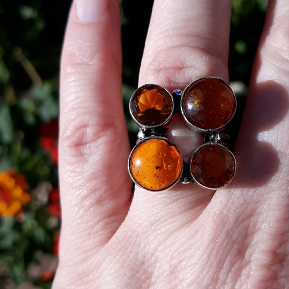 New Amber and Honey Citrine 925 Silver Ring. - Picture 3 of 8
